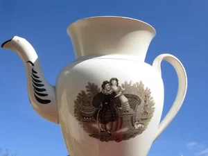 Antike Kaffeekanne Teekanne Vintage ALT Keramik Tee Hund Welpe Kind  - Bild 1 von 11