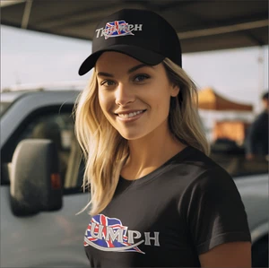 Retro Vintage English Classic Triumph Logo Premium Biker T-Shirt & Baseball Cap - Bild 1 von 3