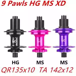 9 Pawls Disc Brake MTB Bike Hub 2/5 Pelling HG MS XD Thru Axle for 8-13 Speed - Picture 1 of 38