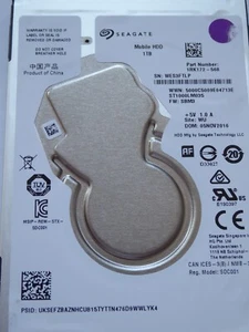ST1000LM035 Preamp: C2 02 SN: WES PN: 1RK172-568 SBM3 WU 05NOV2016 Seagate 1TB - Imagen 1 de 2