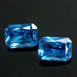 Natural Certified Brazil Blue Aquamarine 3x2 MM Emerald Pair Stunning Gemstone - Picture 1 of 5