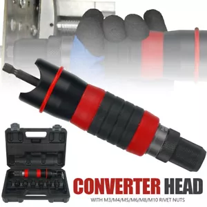 Rivet Nut Electric Gun Cordless Drill Pop Adapter Riveting Riveter Insert Tool - Picture 1 of 13