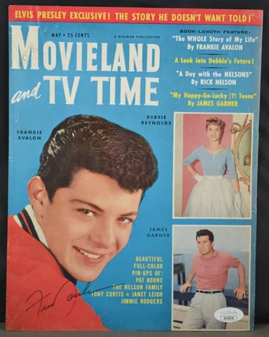 Frankie Avalon Autographed Movieland & TV Time Cover w/ JSA COA JSAP-19 Cover
