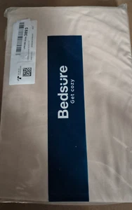 Bedsure Double Fitted Sheet Deep - Bed Sheets Extra Deep Pocket Bed, Beige - Picture 1 of 7