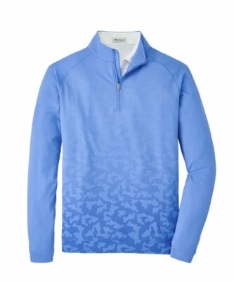 PETER MILLAR GOLF L/S Perth DIP-DYE CAMO PERFORMANCE 1/4 ZIP PULLOVER Sz S $135 - Image 1 of 4