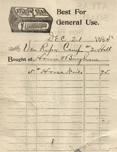 Atlante Sapone 1895 RICEVUTA ORIGINALE Documento Antico Bellezza Mercantile Bagno Arte - Foto 1 di 2