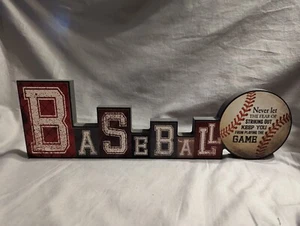 Hobby Lobby Hanging Baseball Wall Plaque, Wooden, 18" W- PLEASE READ DESCRIPTION - Picture 1 of 16