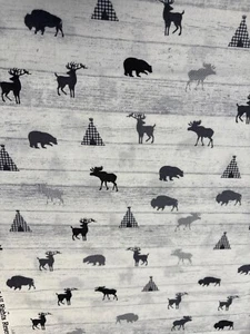 Moose Print Cotton Fabric 35" x 44" By Brother Sister Design Studio 2018 - Picture 1 of 5