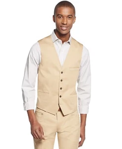 $145 Inc International Concepts Men Brown Collins Slim Fit Suit Waistcoat Vest S - Picture 1 of 2