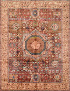 Mamluk Ziegler 9' x 12' Red Wool Hand-Knotted Oriental Rug