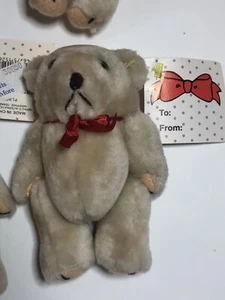 Craft Stuffed Bear Plush Jointed Bear 4" NOS w Tags Christmas Dollhouse Gift - Picture 1 of 7