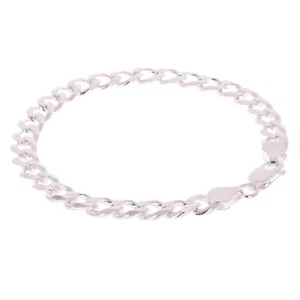 925 Sterlingsilber Massiv Kubanisches Glied Armband 7 mm 8 Zoll 14,3 Gramm - Bild 1 von 3