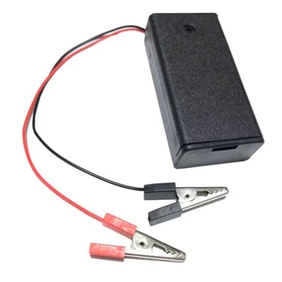 2 x AA Battery Holder Box Case Enclosed with On/Off Switch, alligator clips