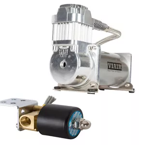 HornBlasters Air Ride Motorcycle Suspension Compressor Kit - VIAIR 380C Pewter - Foto 1 di 6