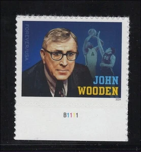 US Scott # 5833 MNH John Wooden Basketball Plate # Single 2024 - Picture 1 of 1