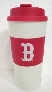 BOSTON RED SOX 16 OZ. RUBBER SLEEVED TRAVEL TUMBLER MUG CUP SEALING LID/TOP - Picture 1 of 1