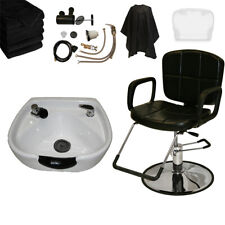Hydraulic Barber Chair White Ceramic Shampoo Bowl Salon Spa Beauty Equipment