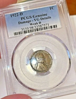 1922-D “Weak D” PCGS VG Details Lincoln Wheat Cent ~ Awesome Variety! - Image 1 of 4