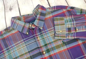 RALPH LAUREN Men's Classic Fit Button Front Shirt SIZE XXL Purple Plaid - Imagen 1 de 6