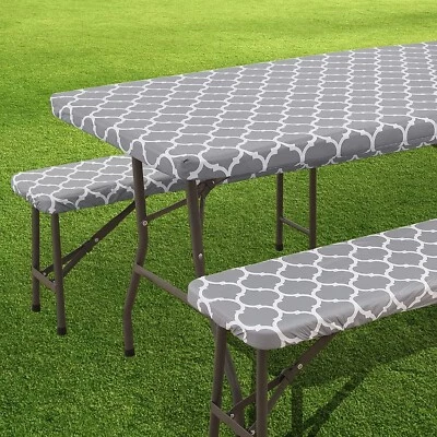  Tablecloths for Picnic, Camping, Indoor, Outdoor (Grey, 30 x 72 Inch, 3-Piece  - Image 1 of 4