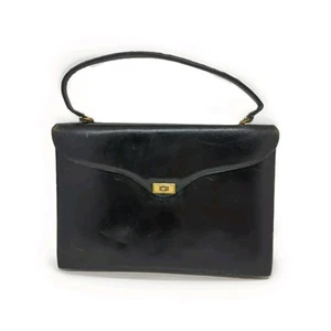 Palizzio New York Bolso de Mano de Cuero Negro Cartera Doble Cara Apertura con Solapa - Imagen 1 de 22