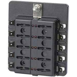 Powertech 10 Way Blade Fuse Block with Spade Terminals - Picture 1 of 2