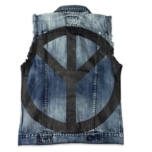 KILL CITY Lip Service STUDDED BIKER MOTO ROCKER ROCKABILLY GOTH PUNK JACKET VEST - Picture 1 of 10