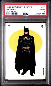 1989 BATMAN THE MOVIE #28 BATMAN STICKERS PSA 9 MINT - Picture 1 of 2