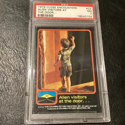 1978 CLOSE ENCOUNTERS OF THIRD KIND #22 PSA 7 NM Alien Visitors at the Door Rare - Image 1 of 4