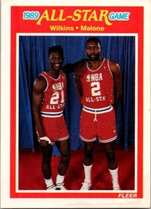 1989-90 Fleer #165 Dominique Wilkins / Moses Malone All-Star Game - Picture 1 of 2