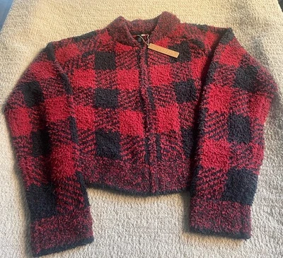 Acogedora chaqueta SKIMS Buffalo Check con cremallera para mujer talla L/XL NUEVA CON ETIQUETAS Foto 1 de 4