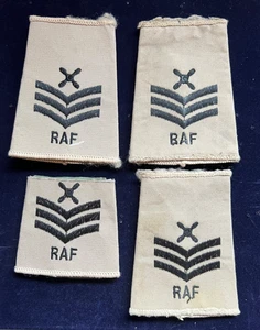 ROYAL AIR FORCE CHIEF TECHNICIAN RAF BEIGE RANK SLIDES/EPAULETTES X 4 (1 X HALF) - Picture 1 of 7