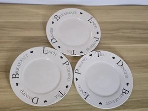 Confezione 3x Piatti Disegno Cena Colazione Pranzo Budino Tè 16,5cm X 2,5cm.  - Foto 1 di 8