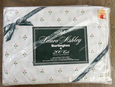 De Colección Nuevo Antiguo Stock Laura Ashley Castleberry Queen Sábana Ajustable Rosa Floral 200 TC Foto 1 de 4