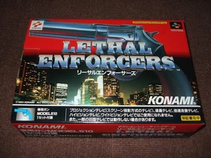 Lot 2 Lethal Enforcers 1P 2P RAY GUN Controller CRT TV SFC Unopened Boxed Japan - Picture 1 of 5