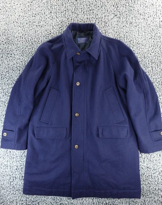 VTG Pendleton Navy Blue Wool Pea Coat Men's Size 44 Zipper Button Thinsulate - Image 1 of 4
