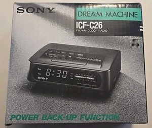 NEW! Vintage Sony ICF-C26 Dream Machine FM AM Digital Clock Radio White NOS - Picture 1 of 2