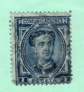 ESPAÑA 1876 EDIFIL 180T TELÉGRAFOS USADO ALFONSO XII TALADRO NO DESPRENDIDO - Bild 1 von 2