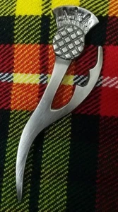 Alfileres Escoceses Falda Cardo Heritage Plata Cepillado Antiguo Acabado 4" Alfileres Celtas - Imagen 1 de 1