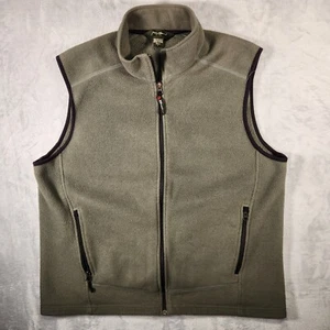 Eddie Bauer Vest Mens Large Tall Green Polartec Fleece Gorpcore Travel Hike - Picture 1 of 10