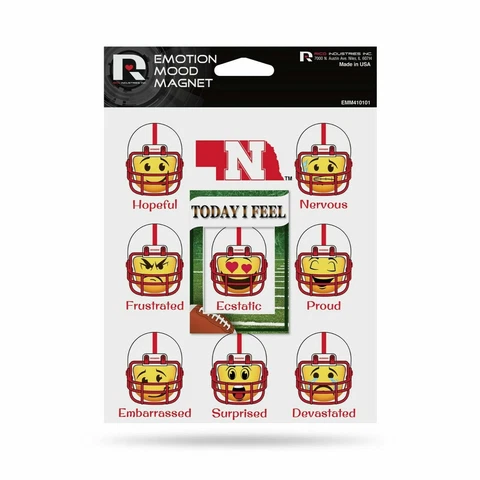 NEW! NEBRASKA HUSKERS EMOJI EMOTION MOOD MAGNET WITH MOVABLE TODAY FRAME Cover