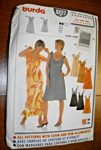 Burda Pattern 8227 Sz 10-24 Dress Cap Sleeves or Sleeveless Sewing Pattern Uncut - Picture 1 of 1