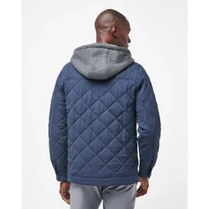 Quilted Jacket with Hood Button Down Padded Shirt Jacket |M1 - Picture 1 of 9
