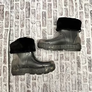 UGG Drizlita wasserdichte Stiefel Knöchel klar Regen Schnee neu mit Etikett Damengröße 7 schwarz " - Bild 1 von 12