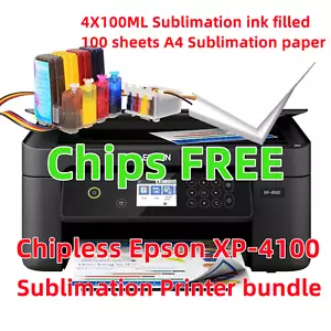 Epson XP-4100 With Sublimation Ink, Sublimation Printer Bundle * - Picture 1 of 1