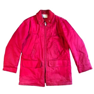 Vintage Sears Roebuck TED WILLIAMS Jacket Coat Quilted Size 40/L Red Full Zip - Picture 1 of 11