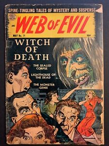 Web of Evil 14 PR (cover detached/taped) -- Pre-Code Horror, Witch of Death 1954