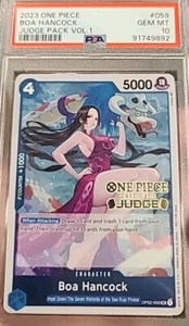 BOA HANCOCK ONE PIECE JUDGE PACK STAMP PROMO OP02-059 GRADED PSA 10 GEM MINT - Bild 1 von 3