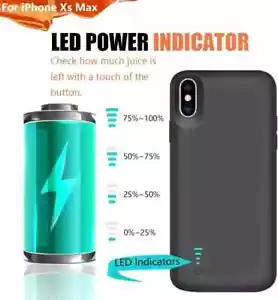 For iPhone Xs Max Charging Cover Power Bank Battery Charger Case 5000mAh - Picture 1 of 11
