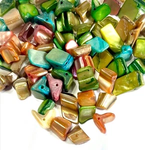 50pcs Multicolour MOP Natural Shell 6mm to 8mm Beads for Jewelry Crafting - Picture 1 of 4